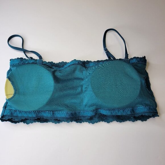 Sexy Blue Bralette Crop Top Lace Bandeau Adjustable Straps Removable Pads - NEW - Picture 7 of 12